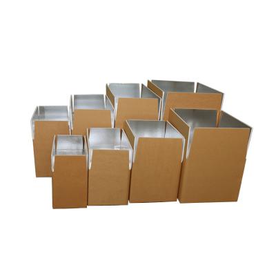 China Customized Logo Design Shipping Cold Insulated Recyclable Thermal Aluminum Foil Wrapping Paper Food Packaging Frozen Boxes for sale