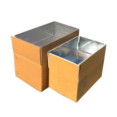 China Recyclable Custom Printed Waterproof Thermal Liner Storage Box Cooler Food Packaging Shipping Cardboard Eco Friendly Box for sale