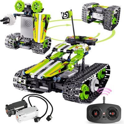 China APP Controlled 3 in 1 Building Block Robot Crawler 2.4G Outdoor and APP Controlled Educational Toy Science Learning RC Kit Stunt Car for sale