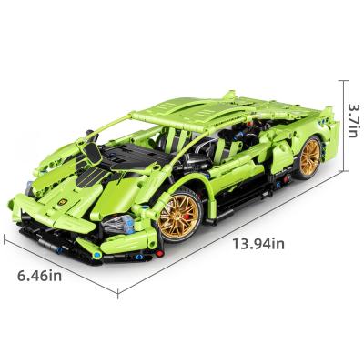 China Building Toy 1/14 Vehicle Bricks DIY Kit Building Blocks Green Super Sports Car Set (1130pcs) for sale