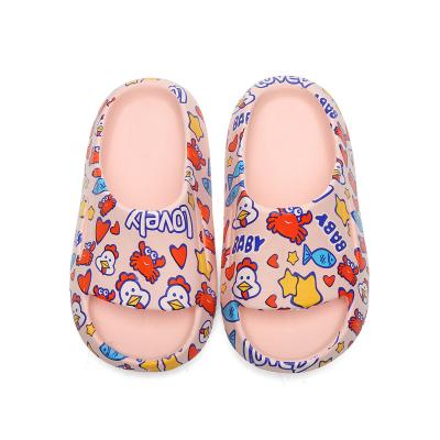 China Kids Summer Round Slippers Eva Printed Sandals For Kids Indoor Slippers for sale