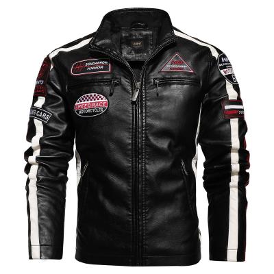 China Wholesale New Men's PU Leather Jacket Breathable Motorcycle Racing Clothing Mens Leather With Plush Label Motorcycle Leather Jacket for sale