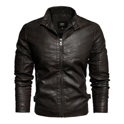 China Wholesale Men's Leather Jacket Men's Winter PU Leather Jacket Fit Men's Business Casual Wear Motorcycle Breathable Wear for sale