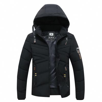 China Contrast Breathable Custom Men's Padded Coats Bubble Stripe Jacket Hooded Coat Winter Warm Men's Jacket for sale