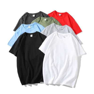 China Wholesale Men's Loose T-shirt Breathable Custom Logo Solid Color Round Collar T-shirt Round Neck With Print Mens Short Sleeve T-shirt for sale