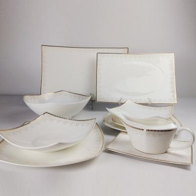 China European Style Grace 86Pcs Sustainable Luxury Wholesale Luxury Dinnerware Sets Fine Bone China for sale