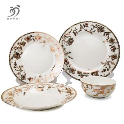 China Sustainable Household Dinnerware Sets Luxury Ceramic Dinnerware Sets Porcelain Bone China for sale