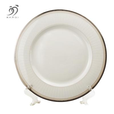 China Sustainable cheap landforms printed ceramic fine bone china for home and hotel dish for sale