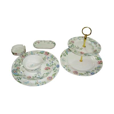 China Bone China Late Afternoon Tea Set of Viable Colored Flowers for sale