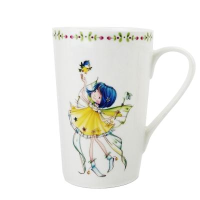 China Sustainable Hot Sale Angle Fine Bone China Coffee Mug With Handle for sale