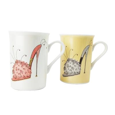 China Hot Sale Wholesale Custom Logo Luxury Bone China Mug, Creative Design Coffee Viable Factory Ceramic Mug for sale