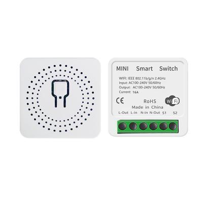 China V-0 PC Smart Home Automation Supports 2 Way Control 10A/16A Mini Tuya Smart Wifi Switch Smart DIY Switch for sale