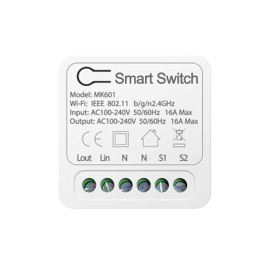 China PC V0 2 Way Control Smart Home Automation Supports 10A/16A Mini Tuya Smart Wifi Switch Smart DIY Switch for sale