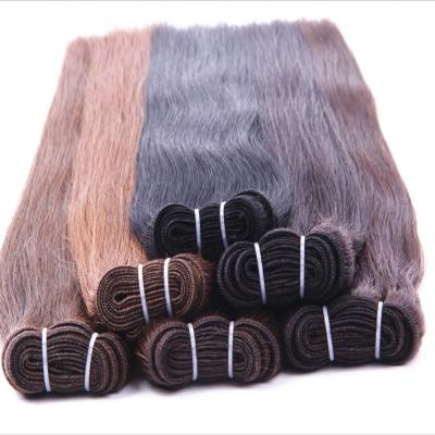 China 100% wave 10a grade virgin remy human hair silky straight double drawn weft extensions for sale