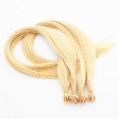 China Wholesale Price Virgin Remy Human Hair Extension Natural Silky Straight Weave Russian Prebonded Hair for sale