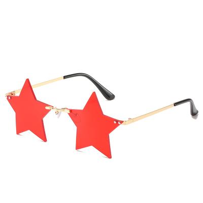 China Round Star Sunglasses Women 2021 New Frameless Sunglasses Women Shape Party Ball Funny Glasses for sale