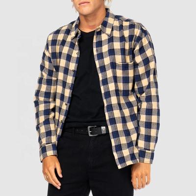 China China Logo Mens Flannel Plaid Shirt Wholesale Custom Baola Clothing Factories Baola 100%cotton Long Sleeve Shirt Tops for sale