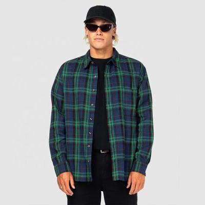 China China Manufacturer Summer Turn-Down Flannel Collar Men's Winter Plaid Casual Style 2022 Long Shirt Unisex Plaid Sleeve for sale