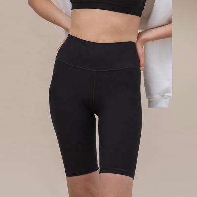 China Breathable Plain Black Bike High Waist Short Polyester Plus Size Raise Up Bike Cycling Shorts For Women for sale