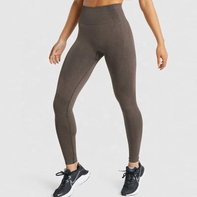 China Gray Workout Clothes Seamless Women Wear Set Leggings Long Sleeve Shirt Breathable Yoga Equipment for sale