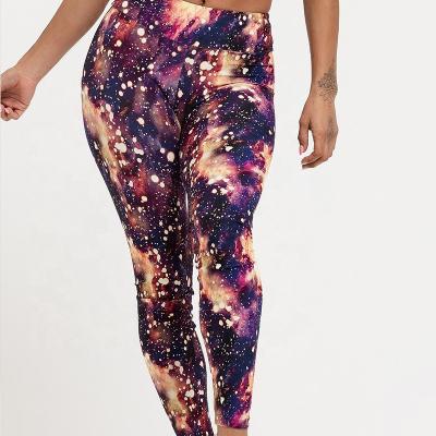 China Women Breathable Sports Wear Workout Yoga Leggings Yoga Pants Sporty Star Printing Gym Leggings for sale