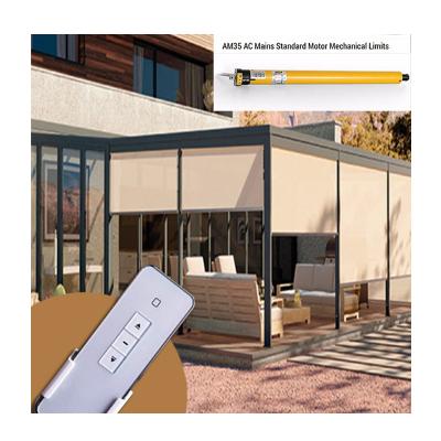 China Wholesale Hot Sale Heavy Duty Automatic Zipper Track Roller Shade Motorized Outdoor Sun Shading Waterproof Automatic Smart Curtain for sale