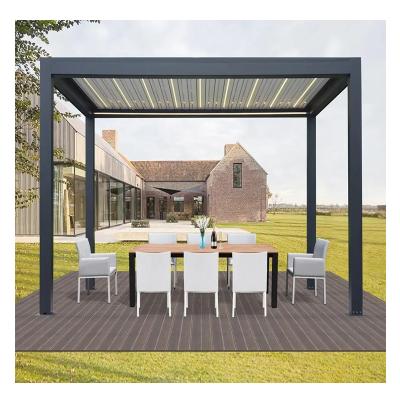 China Modern Luxury Electric Smart Aluminum Retractable Waterproof Outdoor Gazebo Easily Assembled Pergola 100% Custom Size Wholesale for sale