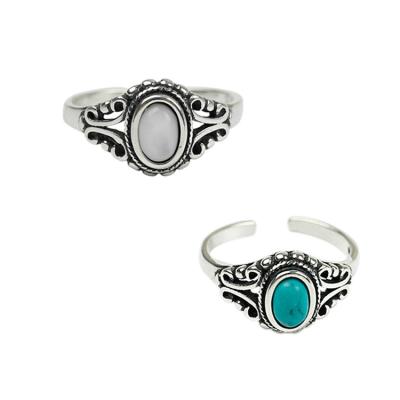 China New Arrivals Fashion Jewelry Vintage 925 Sterling Silver Turquoise Ring For Women for sale