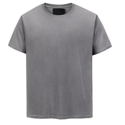 China Wholesale Casual Anti-Wrinkle Loose Washed Old Sleeve O-Neck Solid Color Blank Short T-Shirt For Men for sale