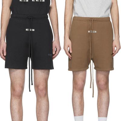 China High Quality Custom Print Logo Loose Elastic Waist Drawstring Reflective Anti-wrinkle Knitted Terry Shorts For Men for sale