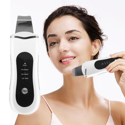 China Blackhead Remover EMS Facial Brush Scraper Skin Scrubber Face Pore Spatula Professional DEEP CLEANING Dead Ultrasonic Skin Scrubber for sale