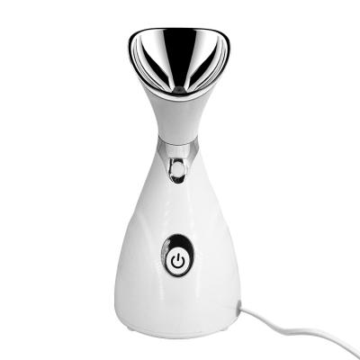 China New Home Spa Home Use+office+travel White Portable Nano Flame Lamp UV Ionic Facial Mist Mist Handhold Face Humidifier Ionic High Frequency Steamer for sale