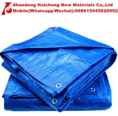 China large size water-proof tarpaulin blue woven polyethylene eyelets sheet for sale