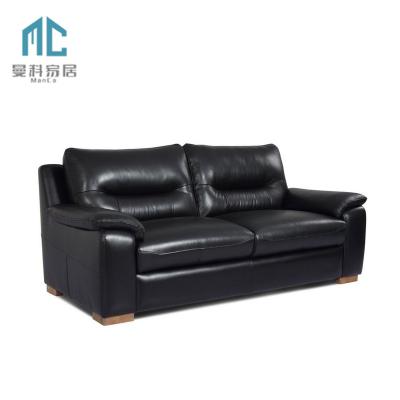 China Extended Memory Foam Sofa Bed Living Room Convertible Sofa With Pull Out Black Faux Leather Bed for sale