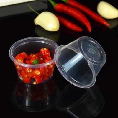 China Single wall disposable plastic sauce cup 55ml sauce box cup transparent thickened seasoning packaging takeout cup for sale