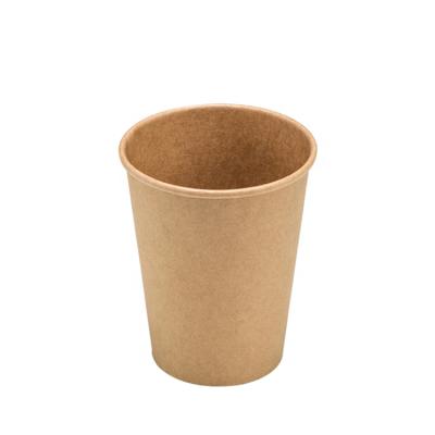 China Disposable Disposable Take Away Brown Kraft Hot Drink Paper Coffee Cup With Lid for sale