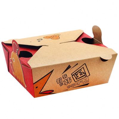 China High Quality Disposable Cheap Kraft Paper Food Packaging Box Lunch Takeout Food Takeout Boxes for sale