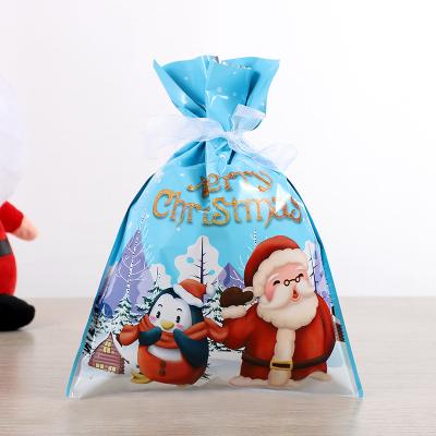 China Recyclable Self-Sealing Candy Bag Gift Bags Christmas Drawstring Mouth Diy Christmas Rope Handle Cartoon Wholesale OEM Picture for sale