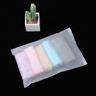 China Recyclable Custom Printing Logo PVC Slider Frosted Zipper Bag Plastic Packaging Bag For Cosmetic And Garments for sale