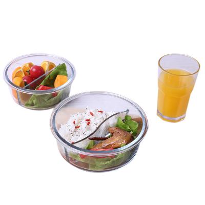 China Custom size and color viable hot sale glass food storage box with pp plastic locked lid for sale