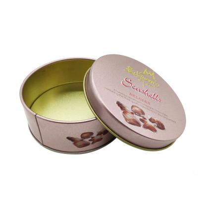 China Gift & High Quality Craft Christmas Valentine Decorative Gift Round Metal Chocolate Cookie Candy Tin Can for sale