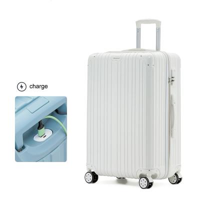 China Can charge jiangxi moible factory wholesale 3pcs abs travel luggage sets for women colorful suitcase for sale