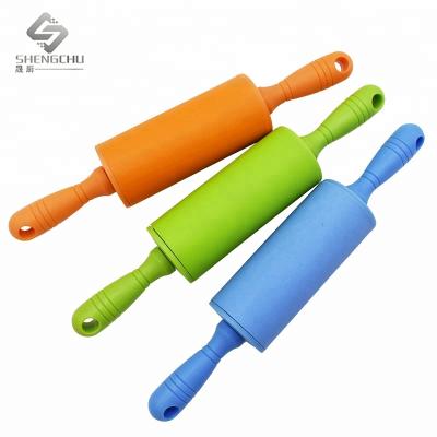 China 4 Inch Pin Mini Silicone Pin Baking Tools Christmas Viable Custom Creative Plastic Handle Children's Pin Bakeware Tools for sale