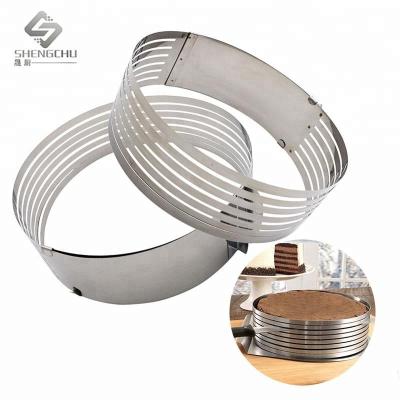 China 25-30cm large workable adjustable stainless steel layer cake slicer for sale