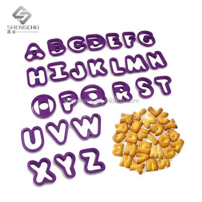 China Amazon Viable Hot Selling Tools Kit Mini Letter Shape Biscuit Baking Mold Set Plastic Alphabet Biscuit Cutters for sale