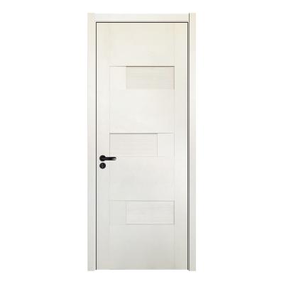 China New White Classic Fashion Decoration Silent Solid Wood Doors Piece Gathered PVC Panel Door Supplier for sale