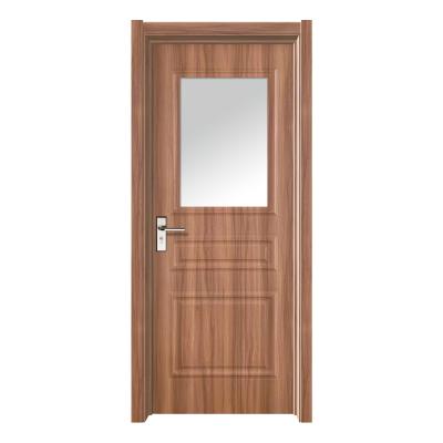 China Pretty Oak Texture Decoration Armored Interior Room Homes Glass Door Entry PVC Carved Wood/MDF Solid Doors for sale