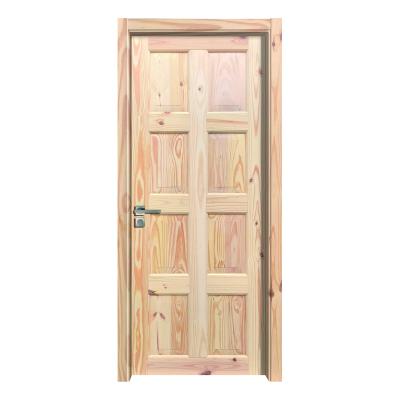 China Interior Decoration Standard 4 Panels Room Soild Pine Wood Bathroom Doors For Residential Commercial for sale