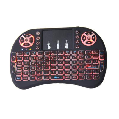 China Top Selling Wireless Touchpad 2.4GHz 3 Colors Backlight Mini Wireless Keyboard I8 for sale