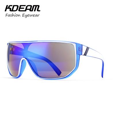 China 15 Years Experience KDEAM One Piece Big Frame UV400 Fashion Sunglasses Men Women Glasses Custom Oversized for sale